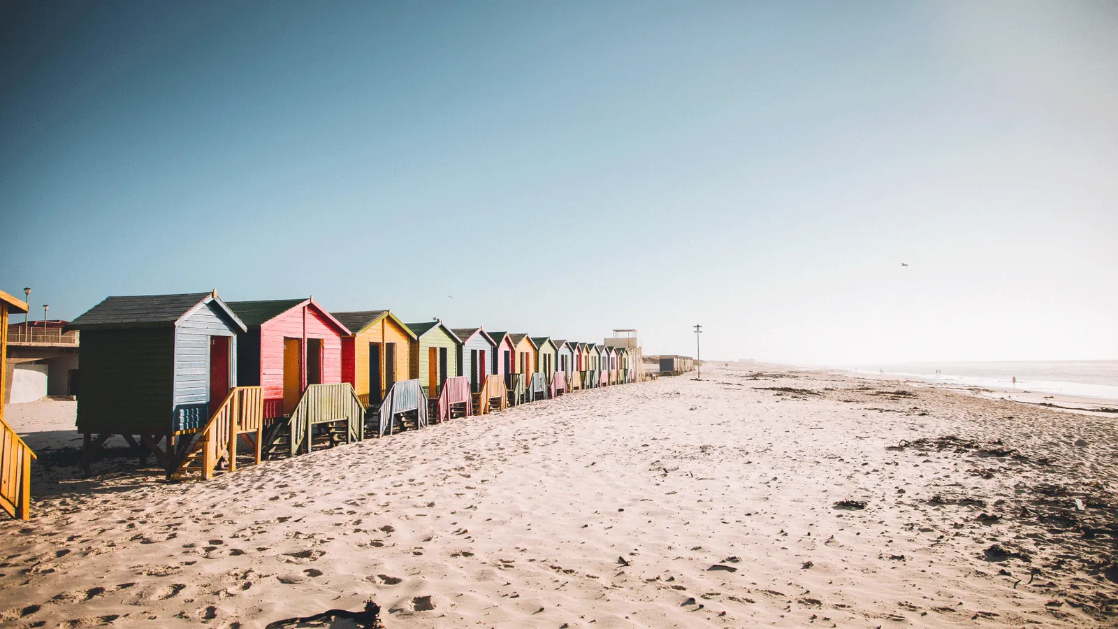Colourful beach huts at Muizenberg, Cape Town